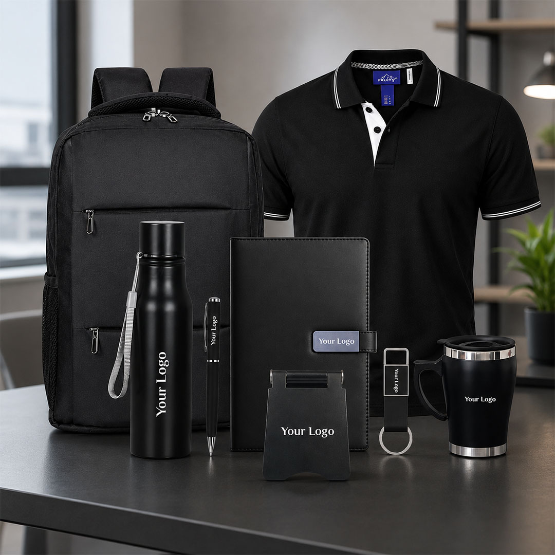 Corporate Branding Kit with Backpack, T-Shirt & Accessories